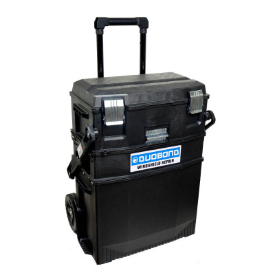 Duobond mobile windshield  repair station with foam interior